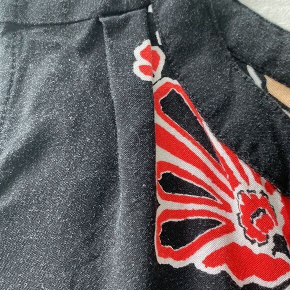 Cupio DRESS  HIGH-LOW  MIDI  BLACK WITH VIBRANT PRINT DOWN CENTER - Picture 7 of 10